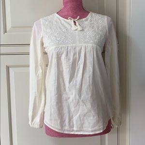 Gap Girls embroidered white blouse